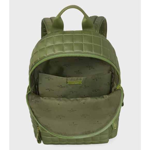 New Kate Spade Camden Quilted Large Backpack Kelp Forest - Picture 4 of 5